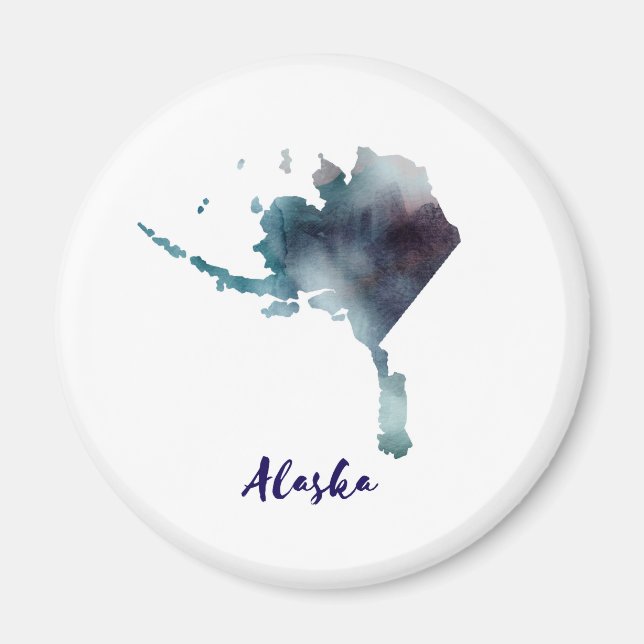Imã Aquarela Alasca Estados Unidos (Frente)