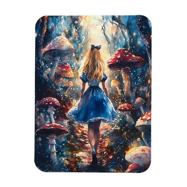 Ímã Aquarela Alice no País das Maravilhas (Vertical)