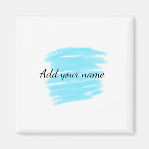 Imã Aquarela azul adicionar nome texto mensagem aqui j
