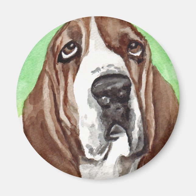 Imã Aquarela Basset (Frente)