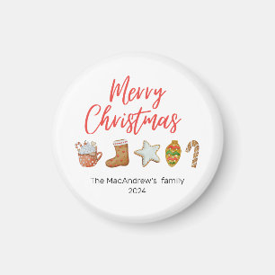 Imã Aquarela Biscoito de Natal bebe canas doces