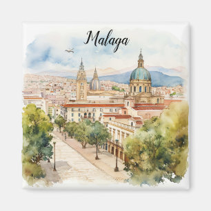 Imã Aquarela da arquitetura de Espanha de Málaga