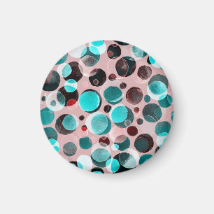Imã Aquarela de bolinhas, padrão abstrato.