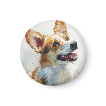 Aquarela de corgi galês de Pembroke