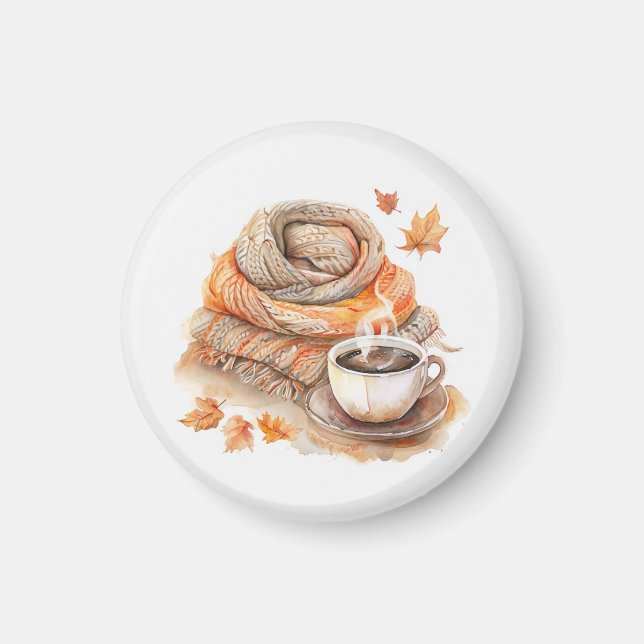 Imã Aquarela e caneca de café (Frente)