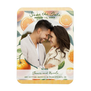 Ímã Aquarela Folhas de Laranja Cítrica Salva as Datas