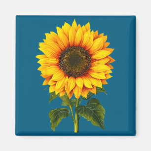 Imã Aquarela girassol amarelo jardim botânico verão