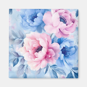 Imã Aquarela Pétalas Pastel Vintage Bloom