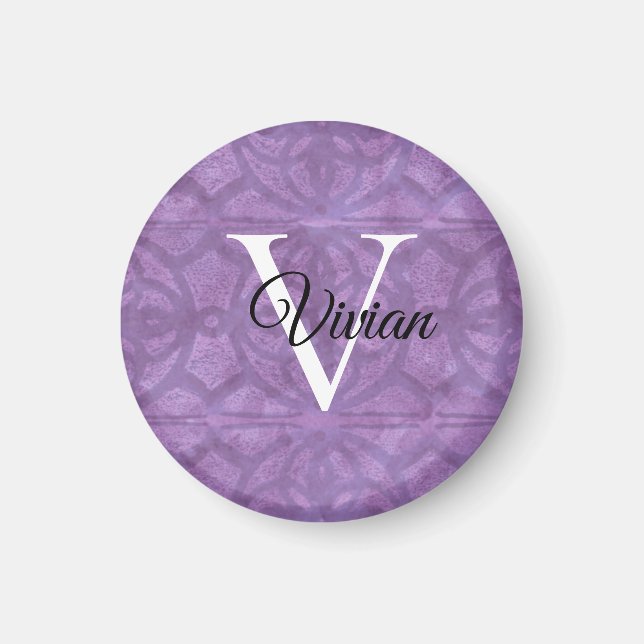 Imã Aquarela Púrpura Muda (Frente)