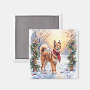 Imã Aquarela Tervuren Belga Grinalda Natal