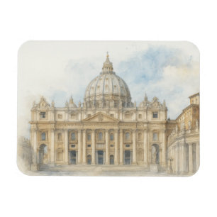 Ímã Aquarela Vaticano Basílica de São Pedro Itália