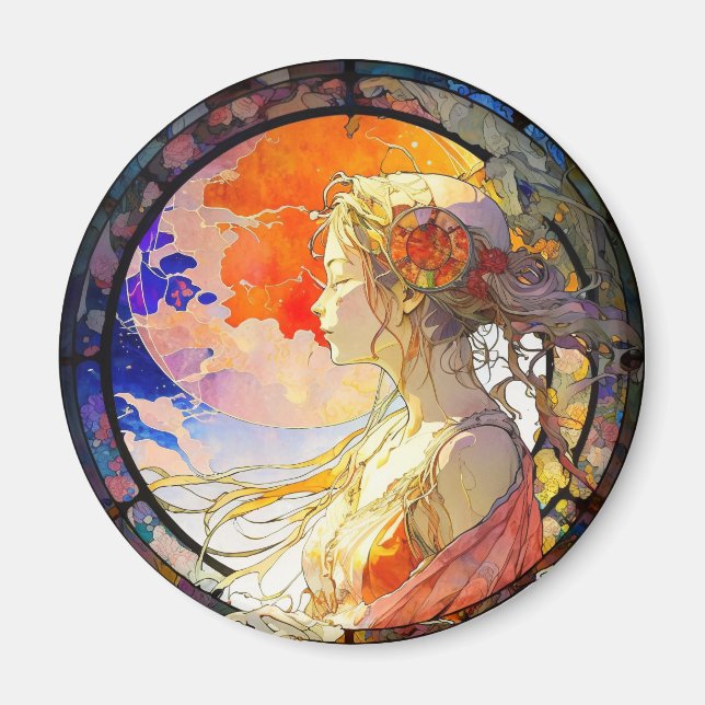 Imã Aquarela vibrante do ímã feminino (Frente)