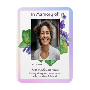 Ímã Aquarela Violeta Selvagem Lembrança Memorial