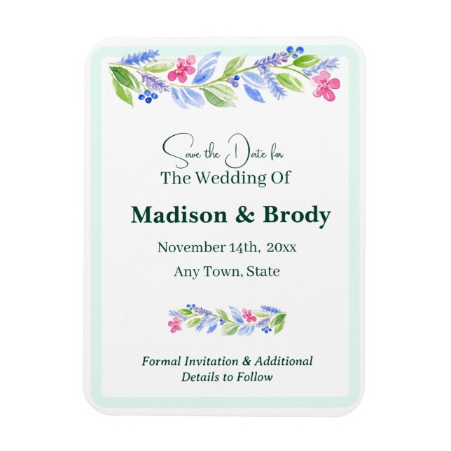 Ímã Aquarelas pintadas Manipuladamente Floral SALVAR A (Vertical)