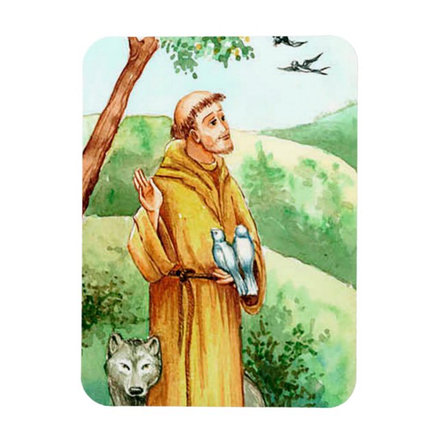 Ímã Aquarellzeichnung des Heiligen Franziskus (Vertical)