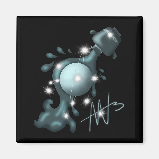 Imã Aquário Cósmico Urano Zodiac (Frente)