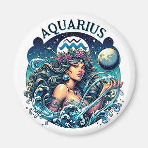 Imã Aquário Portador de Água Mulher Bonita Astrologia