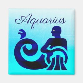 Imã Aquário - Símbolo Zodiac Azul