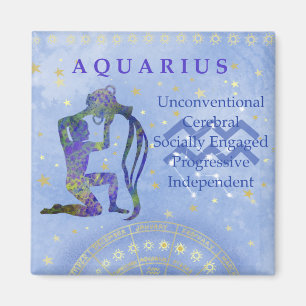 Imã Aquarius azul-zodíaco