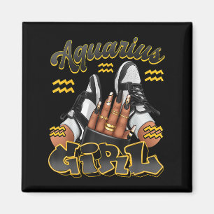 Imã Aquarius Girl Birthday Afro Queen Zodiac