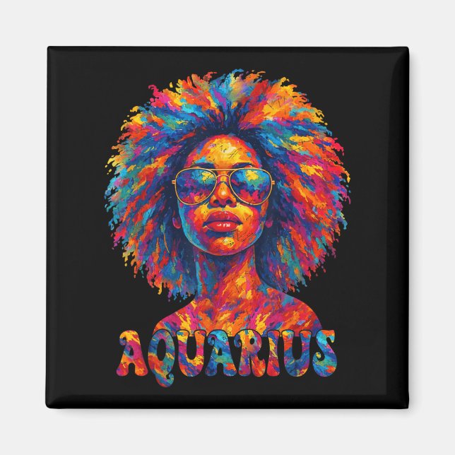 Imã Aquarius Queen Afro Art African American Women Zod (Frente)