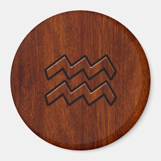 Imã Aquarius Zodiac - Sinal Mahogany - Estilo (Frente)