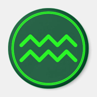 Imã Aquarius Zodiac Symbol Green Contrast