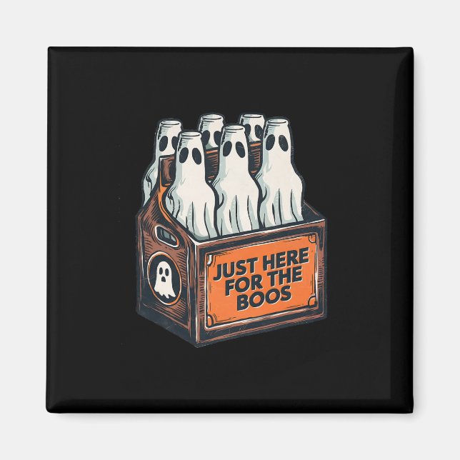 Imã Aqui Para A Bebida Fantasma Boos Halloween 6 Pack (Frente)