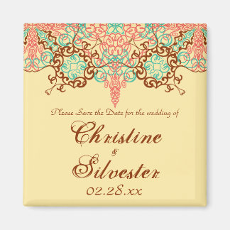 Imã Arábico Intriciado Apontado, salvar a data ao quad