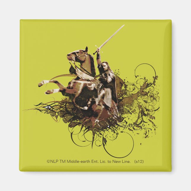 Imã Aragorn Ancando uma Colagem de Vetor de Cavalo (Frente)