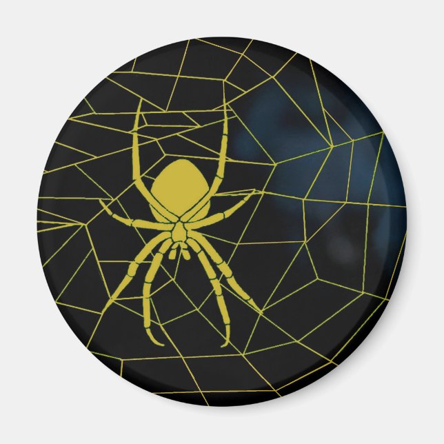 Imã Aranha amarela na teia, webbing (Frente)