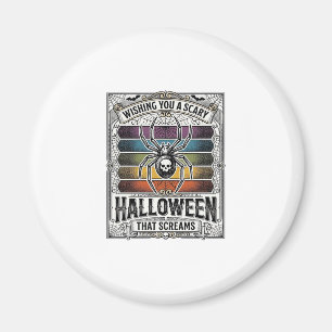 Imã Aranha de Halloween Assustadora Gravura Retro Aran