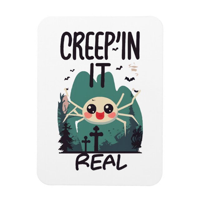 Ímã Aranha de Halloween Kawaii trocadilho (Vertical)