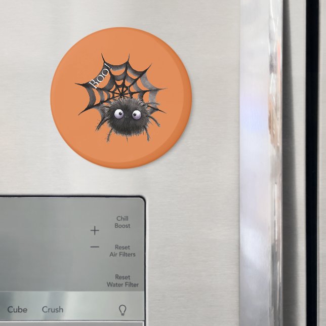 Imã Aranha Preta na Teia de Halloween (In Situ (Fridge))