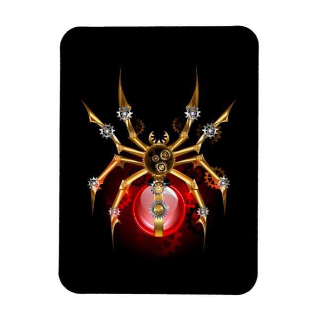 Ímã Aranha steampunk em preto (Vertical)