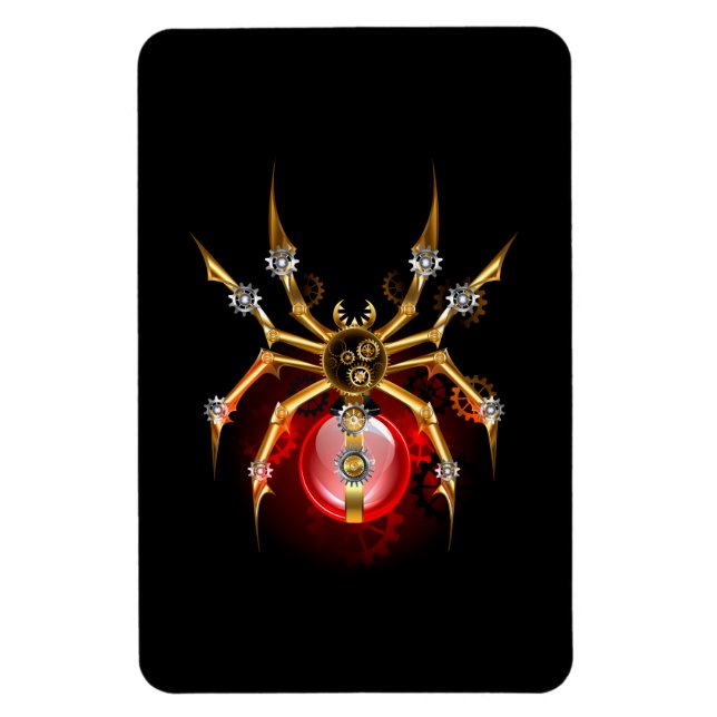 Ímã Aranha steampunk em preto (Vertical)