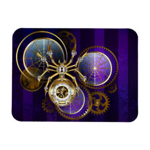 Ímã Aranha Steampunk no fundo roxo
