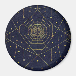 Imã Aranha-teia e estrelas pretas e douradas