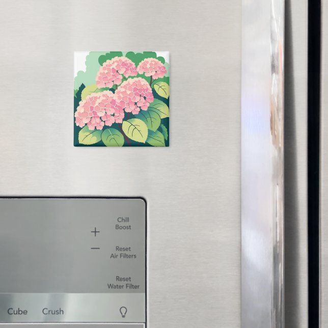 Imã Arbusto de Hortênsia Rosa (In Situ (Fridge))