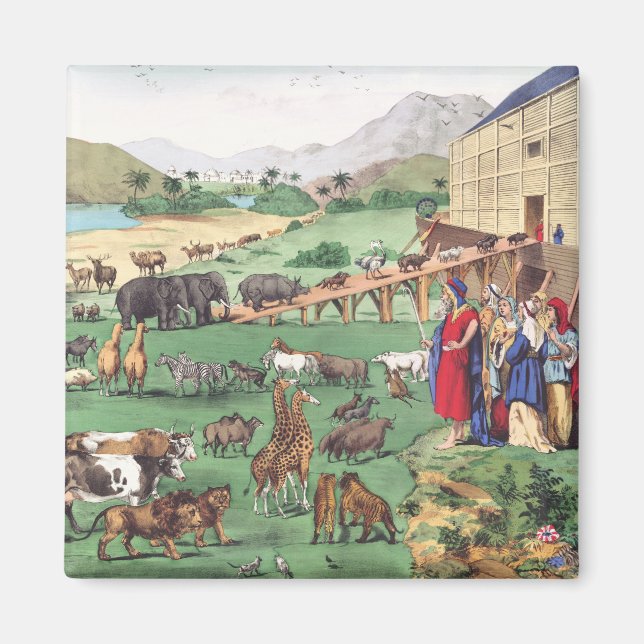 Imã Arca de Noé com animais (Frente)