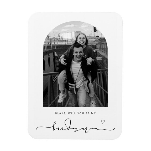 Ímã Arch Frame, você será o meu Magnetinho de Bridesma (Vertical)