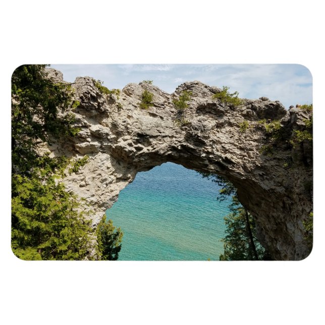 Ímã Arch Rock na Ilha Mackinac, Michigan (Horizontal)
