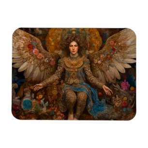 Ímã Archangel Michael sentado em um trono