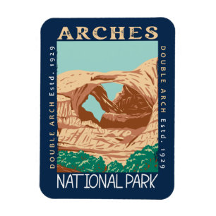 Ímã Arches National Park Arch Retro Distinto