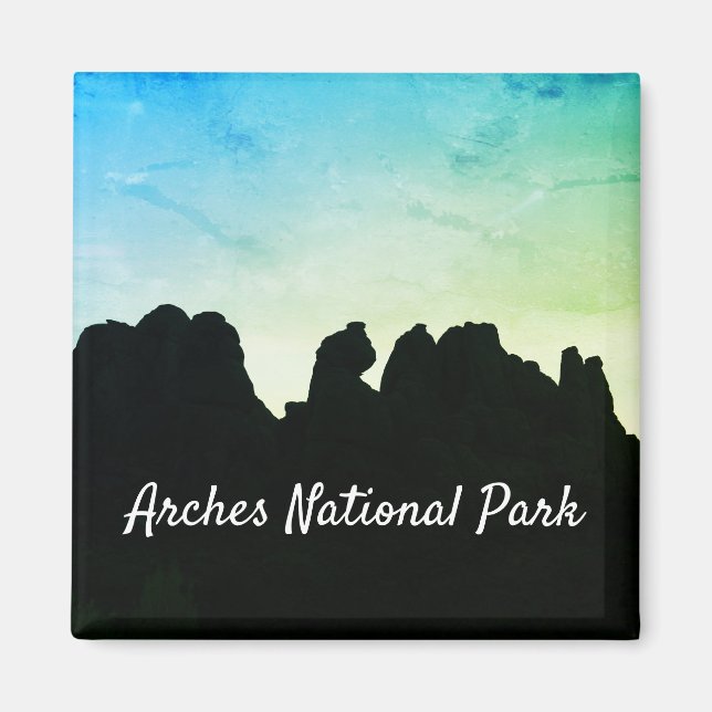 Imã Arches National Park Silhouette Magnet (Frente)