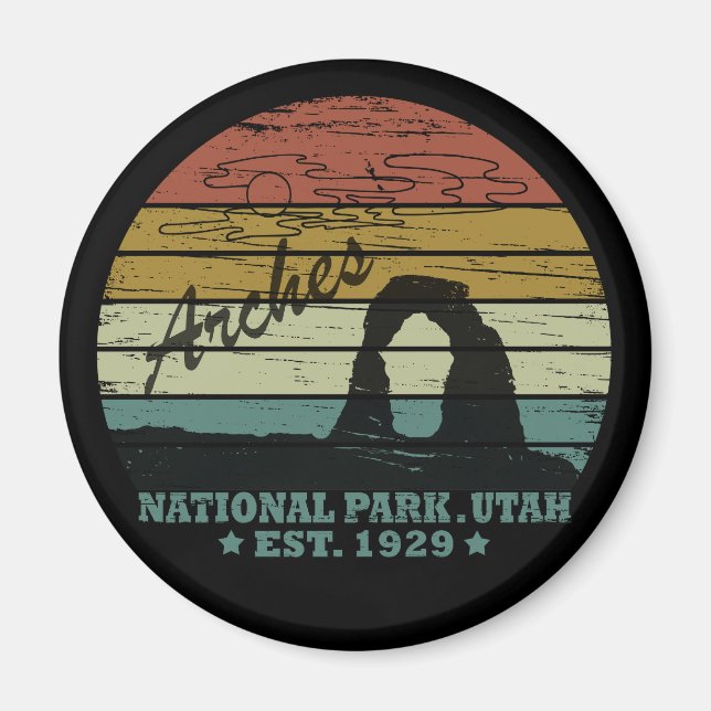 Imã Arches National park Utah Delicate Arch vintage (Frente)