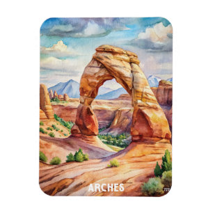 Ímã Arches National Park Watercolor Painting