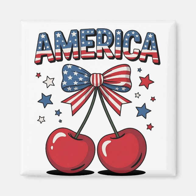 Imã Arco americano de Cherry Aestic EUA Flag (Frente)