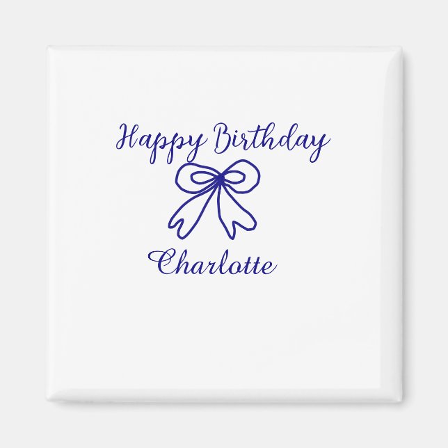 Imã Arco Azul CUTIE ADICIONAR NOME BABY feliz aniversá (Frente)