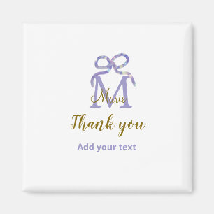 Imã Arco brilhante púrpura adicionar nome letra obriga